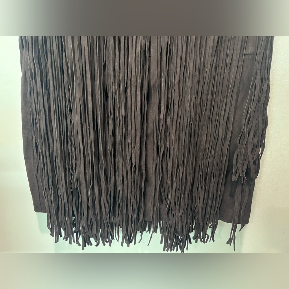 MICHAEL KORS COLLECTION Bonded Suede Fringed Dress size 8 - Picture 5 of 10